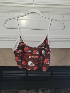 NFL Team Apparel White-Trim Sleepwear Top - Brown & White NWOT